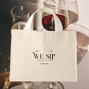 We Sip Wine Club Custom Crest Wine Mini Tote Bag