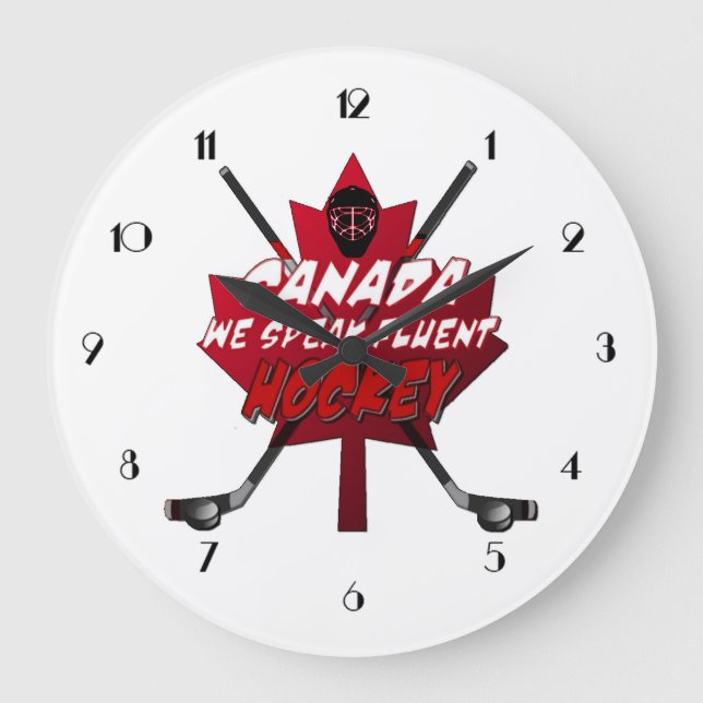 We Speak Fluent Hockey Canada Humour Clock (Front)