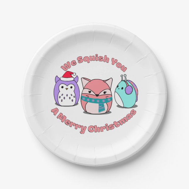 We Squish You A Merry Christmas  Paper Plate (Front)