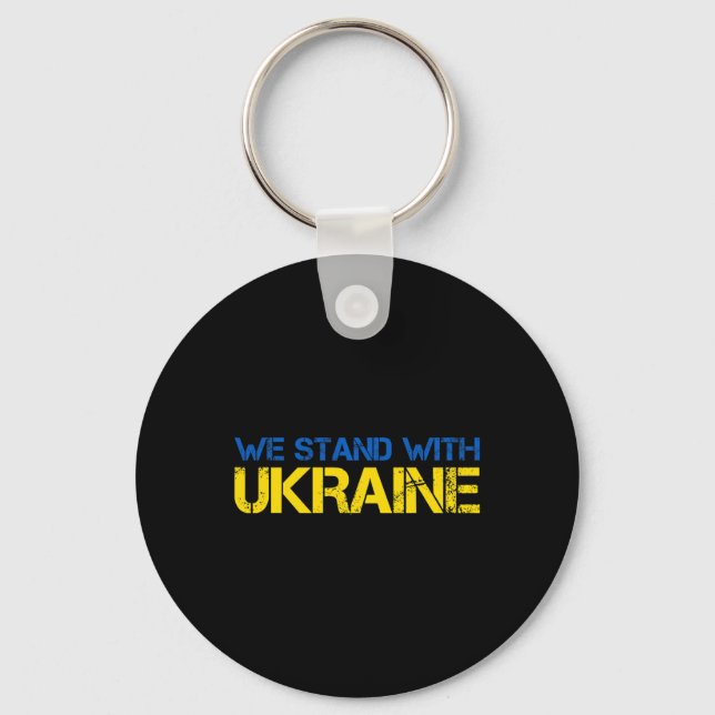 We Stand With Ukraine 2  Key Ring (Front)