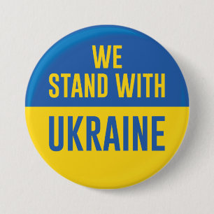 We Stand With Ukraine 7.5 Cm Round Badge