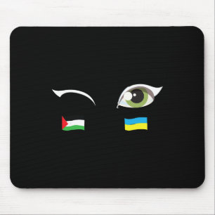 We Stand With Ukraine Palestine Flag Ukraine Flag  Mouse Pad