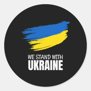 We Stand With Ukraine - Save Ukraine - Stop War In Classic Round Sticker