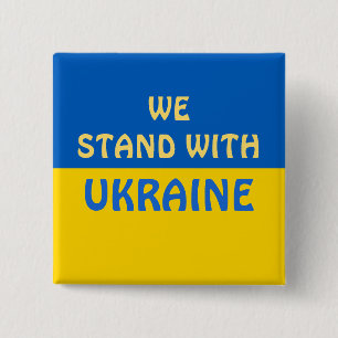 We Stand with Ukraine   Show Support  15 Cm Square Badge