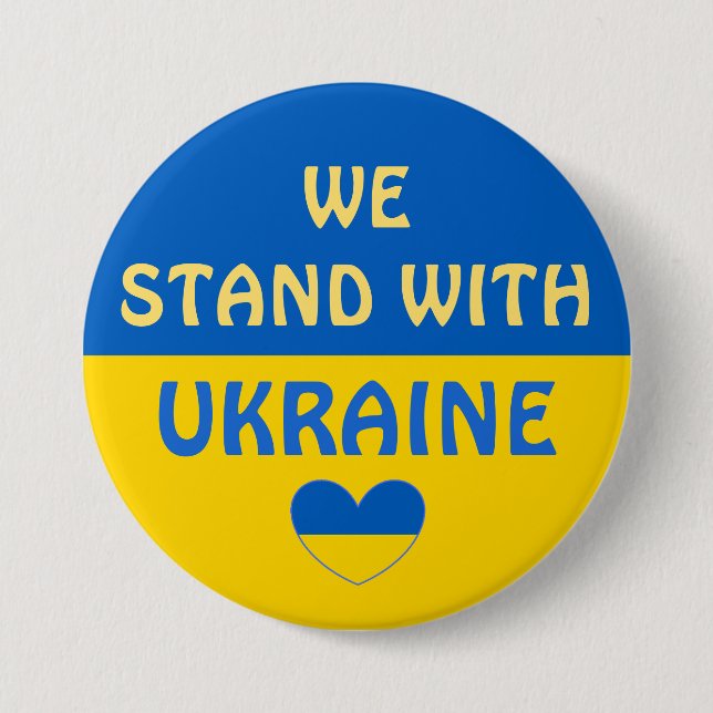 We Stand with Ukraine | Show Support  7.5 Cm Round Badge (Front)