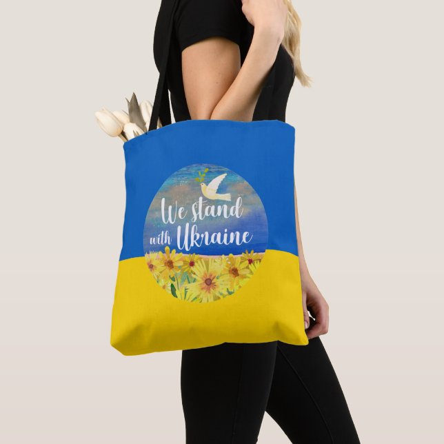 WE STAND WITH UKRAINE Tote Bag (Close Up)