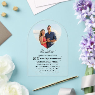We Still Do 10th Wedding Anniversary Photo Acrylic Invitations
