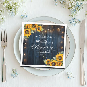 We Still Do 10th Wedding Anniversary String Lights Napkin