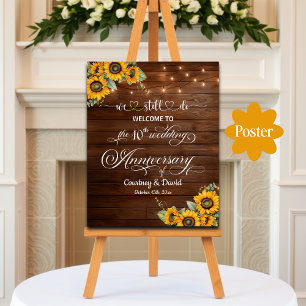 We Still Do 10th Wedding Anniversary String Lights Poster