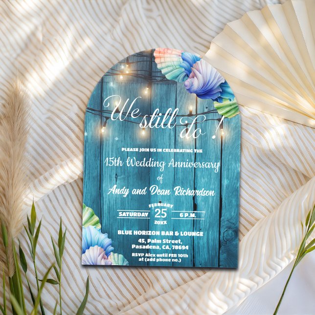 We Still Do 15th Wedding Anniversary String Lights Acrylic Invitations (Creator Uploaded)