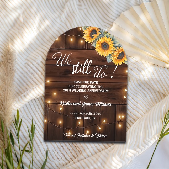We Still Do 20th Wedding Anniversary String Lights Acrylic Invitations (Creator Uploaded)
