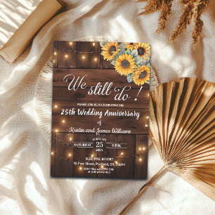 We Still Do 25th Wedding Anniversary String Lights Invitation