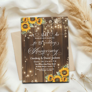 We Still Do 25th Wedding Anniversary String Lights Invitation