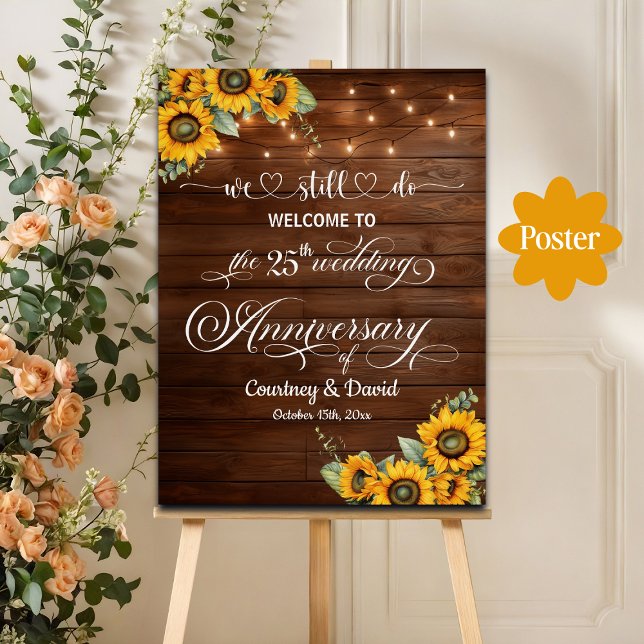 We Still Do 25th Wedding Anniversary String Lights Poster (Creator Uploaded)