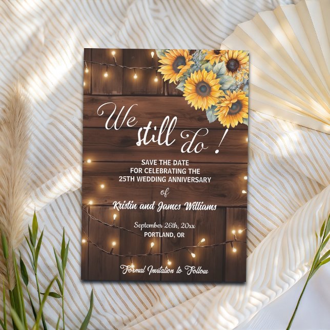 We Still Do 25th Wedding Anniversary String Lights Save The Date (Creator Uploaded)
