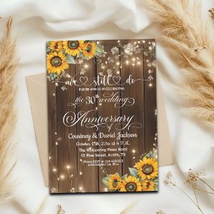 We Still Do 30th Wedding Anniversary String Lights Invitation