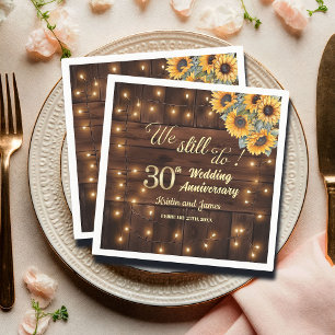 We Still Do 30th Wedding Anniversary String Lights Napkin