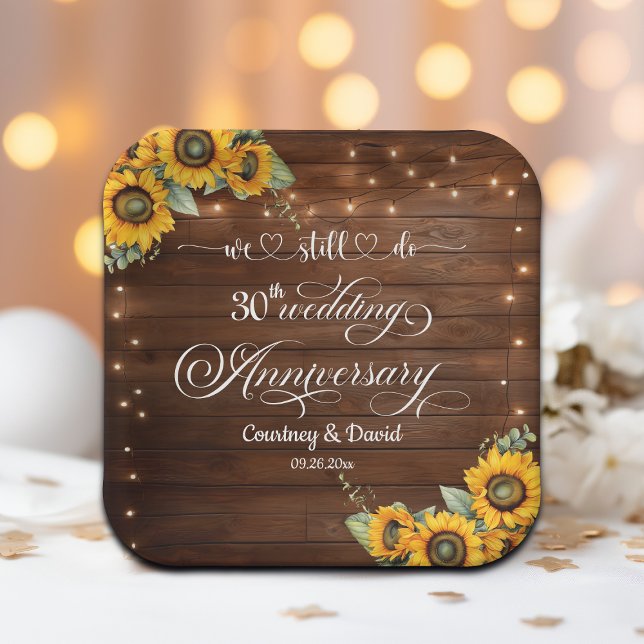 We Still Do 30th Wedding Anniversary String Lights Paper Plate (Creator Uploaded)