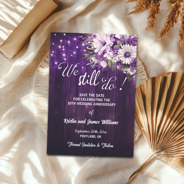 We Still Do 30th Wedding Anniversary String Lights Save The Date (Creator Uploaded)