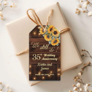 We Still Do 35th Wedding Anniversary String Lights Gift Tags