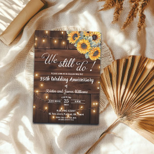 We Still Do 35th Wedding Anniversary String Lights Invitation