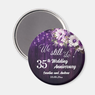 We Still Do 35th Wedding Anniversary String Lights Magnet