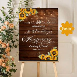 We Still Do 35th Wedding Anniversary String Lights Poster