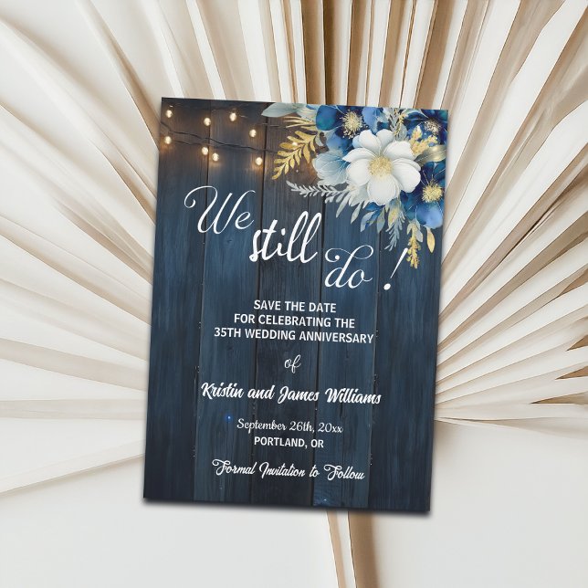 We Still Do 35th Wedding Anniversary String Lights Save The Date (Creator Uploaded)