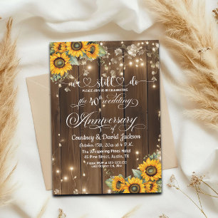 We Still Do 40th Wedding Anniversary String Lights Invitation