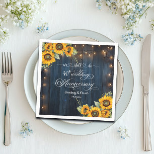 We Still Do 40th Wedding Anniversary String Lights Napkin