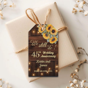 We Still Do 45th Wedding Anniversary String Lights Gift Tags