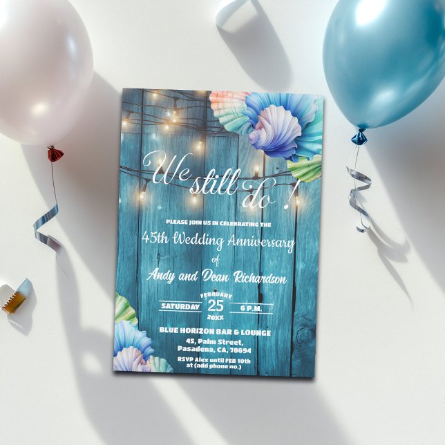 We Still Do 45th Wedding Anniversary String Lights Invitation (Creator Uploaded)