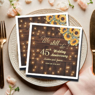 We Still Do 45th Wedding Anniversary String Lights Napkin