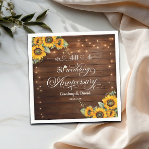 We Still Do 50th Wedding Anniversary String Lights Napkin