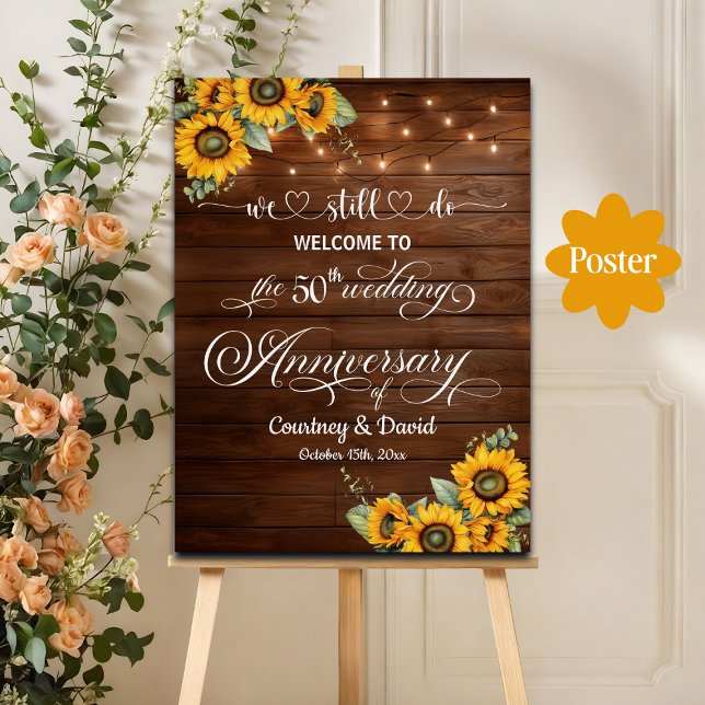 We Still Do 50th Wedding Anniversary String Lights Poster (Creator Uploaded)