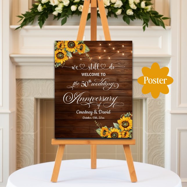 We Still Do 50th Wedding Anniversary String Lights Poster (Creator Uploaded)