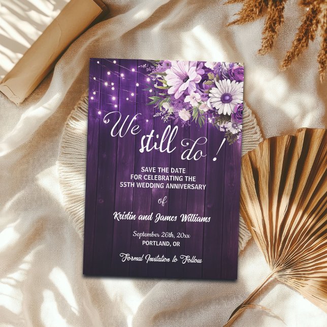 We Still Do 55th Wedding Anniversary String Lights Save The Date (Creator Uploaded)