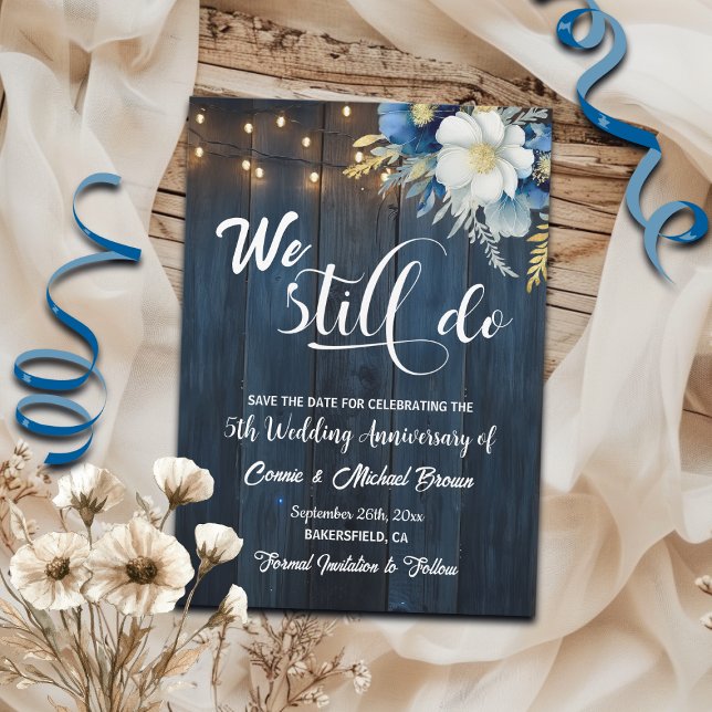 We Still Do 5th Wedding Anniversary String Lights Save The Date (Creator Uploaded)