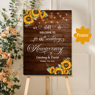 We Still Do 60th Wedding Anniversary String Lights Poster