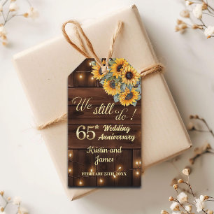 We Still Do 65th Wedding Anniversary String Lights Gift Tags