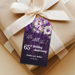 We Still Do 65th Wedding Anniversary String Lights Gift Tags