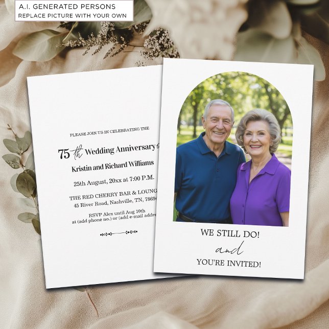 We Still Do 75th Wedding Anniversary Photo Invitation (Creator Uploaded)
