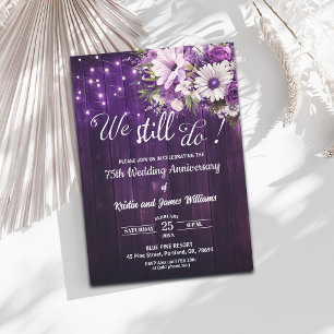 We Still Do 75th Wedding Anniversary String Lights Invitation