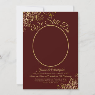 We Still Do Auburn & Gold Wedding Vow Renewal Invitation