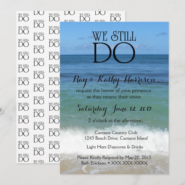 We Still Do Beach Wedding Vow Renewal Invite (Front/Back)