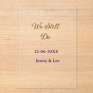 We still do brown pink name date year boho retro s acrylic invitations