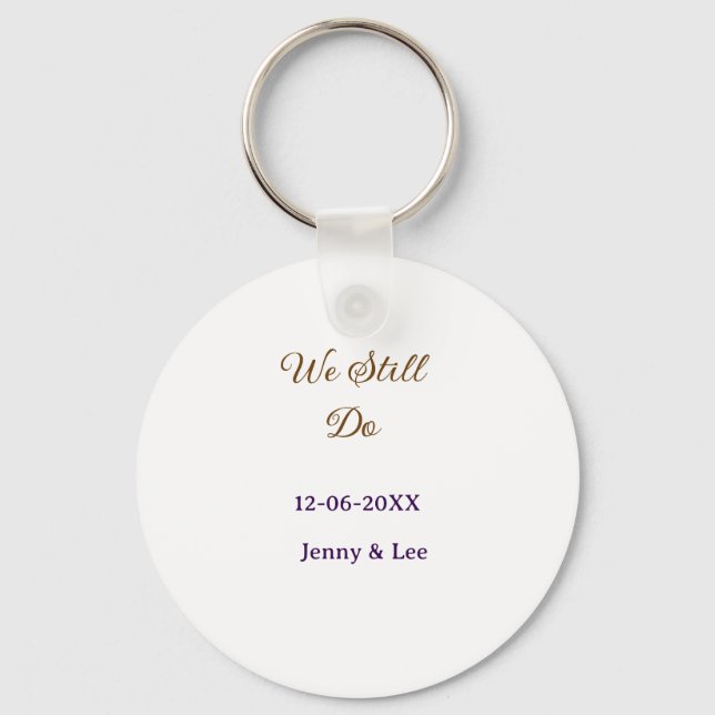 We still do brown pink name date year boho retro s key ring (Front)