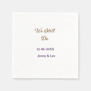 We still do brown pink name date year boho retro s napkin