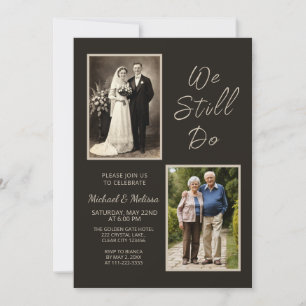 We Still Do Charcoal Photo 50th Anniversary Invitation