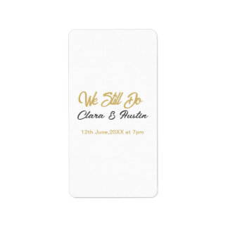 We still do couple name date champagne gold vow re label